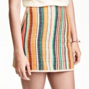 H & M Multi Color Stripe Mini Skirt Size 2